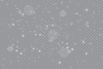 Blurred bright abstract bokeh on a transparent background.Light effect.Dust.Background.	