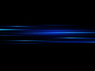 
Neon lines moving light effect. Horizontal lines. Speed ​​effect on a transparent background. Lines of light, speed and movement. blue and red.
