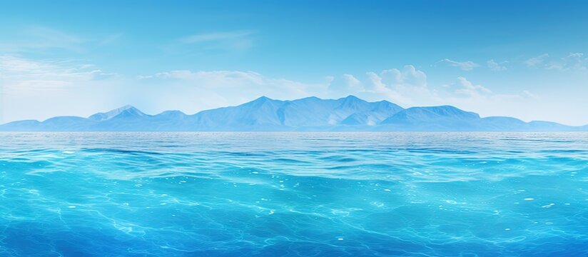 Vivid sea and pale island copy space image