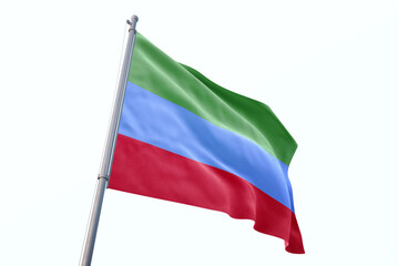 Dagestan flag waving isolated on white background
