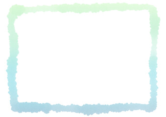 Obraz premium 青系の水彩風シンプルフレーム