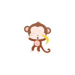 cute animal monkey vector set animal