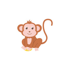 cute animal monkey vector set animal