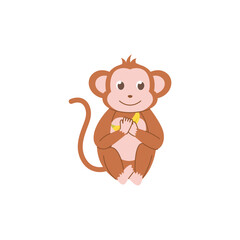 cute animal monkey vector set animal