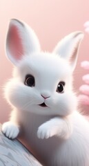 Obraz premium Bunny Delight. Soft Animated Charms. Charming Character Illustrations.