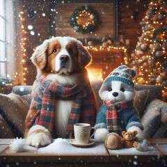 a dog is enjoying Winter season 