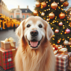a dog is enjoying Winter season 