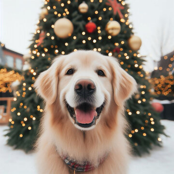 a dog is enjoying Winter season 