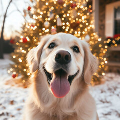 a dog is enjoying Winter season 