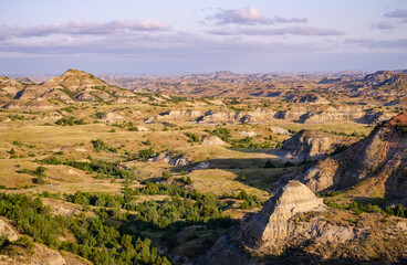 An Overlook of the Badlands at Theodore Roosevelt National Park in North Dakota