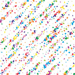 Falling vivid numbers. Math study concept with flying digits. Modern back to school mathematics banner on white background. Falling numbers illustration.
