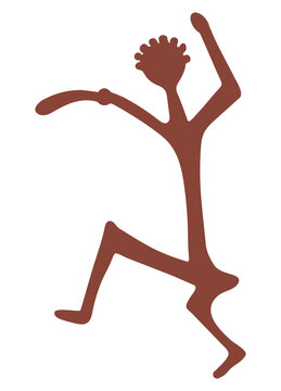 brown stick figure dancing on white clip art preview