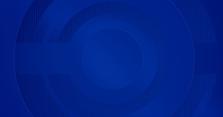 Dark navy blue soft gradient dynamic background. 3d circle rings minimal illustration with halftone lines pattern. Blank elegant universal sale frame. Digital soft geometric dark stripes. Copy space
