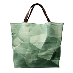 Green Fabric Tote Bag Isolated on Transparent or White Background, PNG