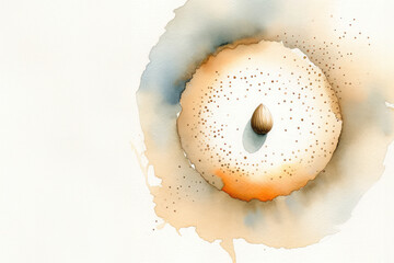 The mustard seed. Watercolor illustration of the little seed. Christian concept - obrazy, fototapety, plakaty