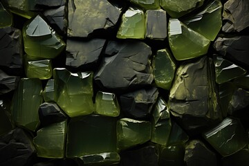 Olivine rock background. Its presence in magma formations, shaped by intense heat, symbolizes the fiery energy ingrained in Earth's geological history.