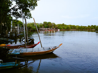 a jetty where all the fishermen park their boats. Location: Tanjong Karang, Selangor, Malaysia