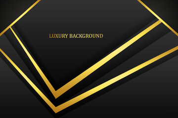 Luxury abstract background with golden lines. modern black background concept 3d style.