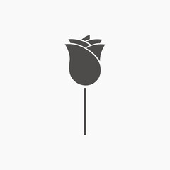 Rose icon vector. Flower, plant, petal symbol sign - obrazy, fototapety, plakaty