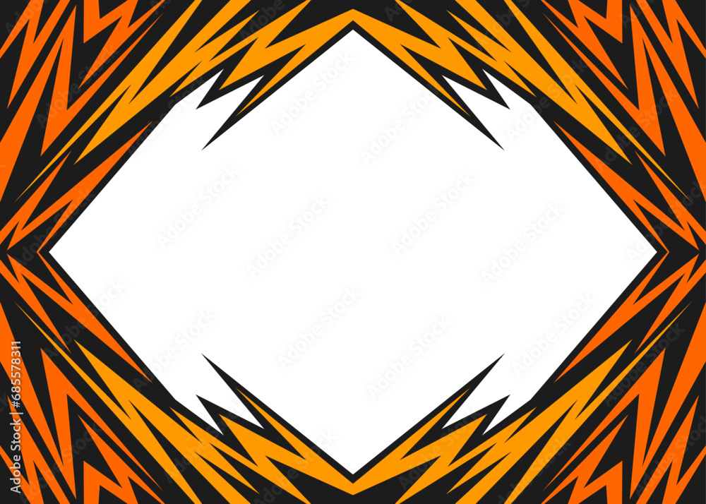 Poster abstract framed background with jagged spike line pattern and with some copy space area