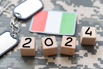  Large Silver Design 2024 with an Italian Flag Background
