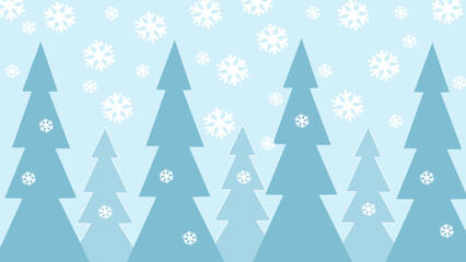 Obraz premium Blue winter seamless pattern with Christmas trees