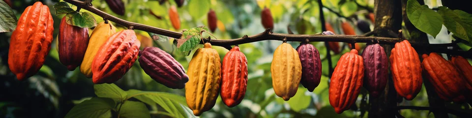 Deurstickers Ripe of cacao plant tree wallpaper © ovid