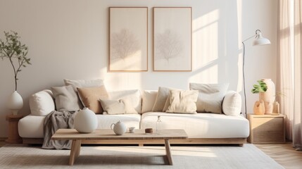 Fototapeta na wymiar Tranquil City Living Room Rug. Cozy Elegance.