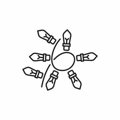 Christmas lights thin line icon, christmas and new year, festive light sign