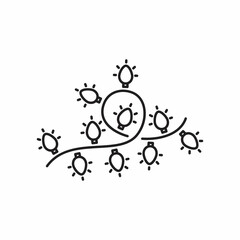 Christmas lights thin line icon, christmas and new year, festive light sign