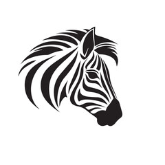 Zebra in cartoon, doodle style. Isolated 2d vector illustration in logo, icon style, Eps 10, black and white. AI Generative