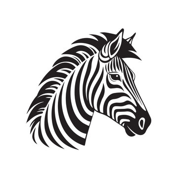 Zebra in cartoon, doodle style. Isolated 2d vector illustration in logo, icon style, Eps 10, black and white. AI Generative