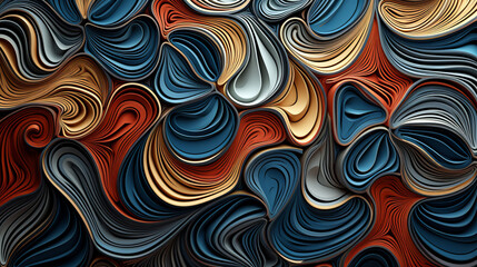 abstract background with quilling scrolls