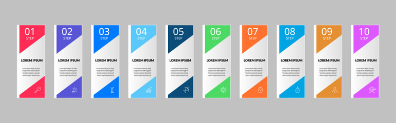Vector Infographic design business template with icons and 10 options or steps.