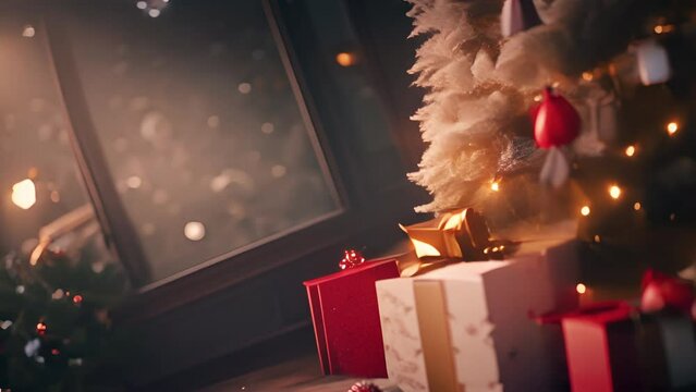 Christmas holiday background. Seamless loop. Digitally generated AI video