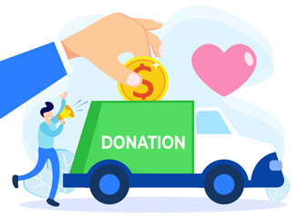 Illustration vector graphic cartoon character of donation