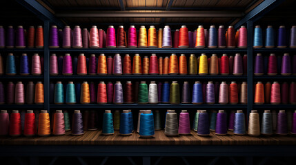 the roll of fabric ribbon in difference colors ans pattern, in industries production