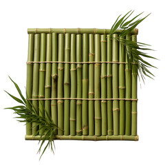 Green Bamboo Mat Isolated on Transparent or White Background, PNG
