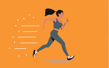 Fototapeta na wymiar silhouette of a woman running