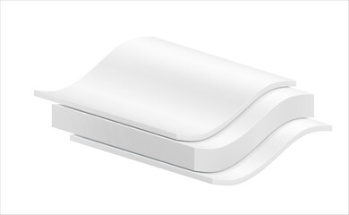 Realistic wavy three-layer material. Great for presenting the structure and composition of materials, fabrics. Vector illustration isolated on white background. EPS10.