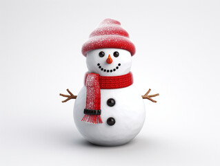 Christmas snowman, white background