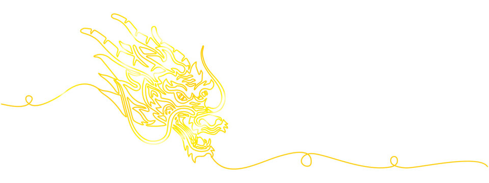 recommend clip art: illustration of a gold chinese dragon with line art style for background of vector 