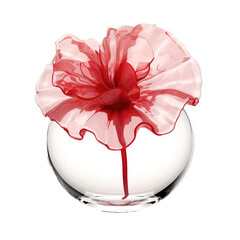 red crystal carnation,red carnation flower made of crystal isolated on transparent background,transparency 