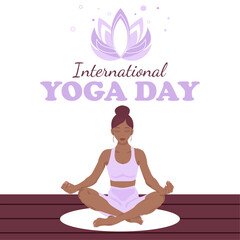 Black woman sitting in lotus position doing yoga