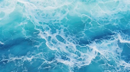 Fototapeta na wymiar Spectacular aerial top view background photo of ocean sea water white wave splashing in the deep sea. Drone photo backdrop of sea wave in bird eye waves.