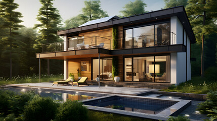 Fototapeta premium Eco-Friendly Living: Green Home | Generative AI 