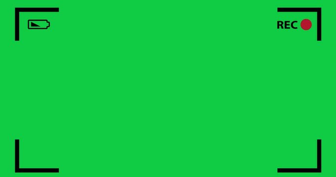 Video Camera Digital Display Interface. Recoding Video. 4K High Quality Green Screen Video. Transparent Background.