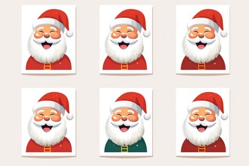 Obraz na płótnie Canvas Smiling Santa Claus Portraits