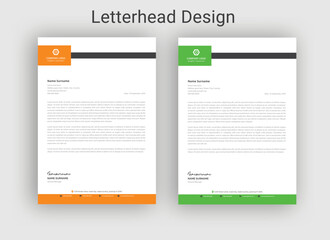 corporate company business letterhead template design with color variation bundle,Minimal Corporate Letterhead,