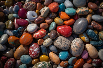 Colorful pebbles generative AI